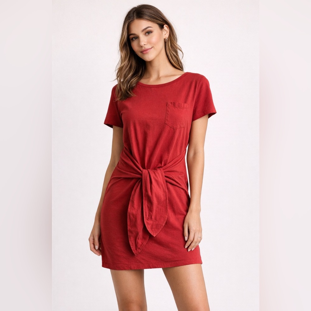 Rebecca Minkoff Orange Tie-Front Mini Dress Sz M